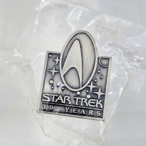 Star Trek 30 Years Hallmark Anniversary Lapel Pin Silver Pewter Tone